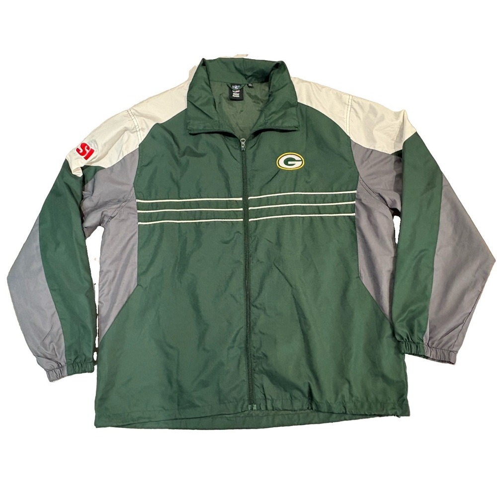Vtg Reebok Green Bay Packers Sports Illustrated Jacket Windbreaker Mens XL NFL